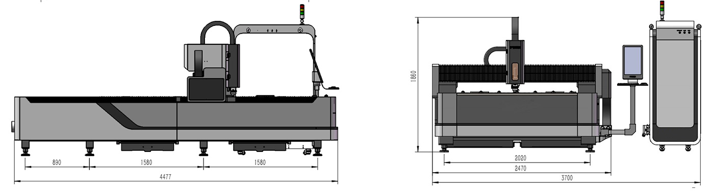 Fiber laser cutting machine, Model: LF3015CN Details
