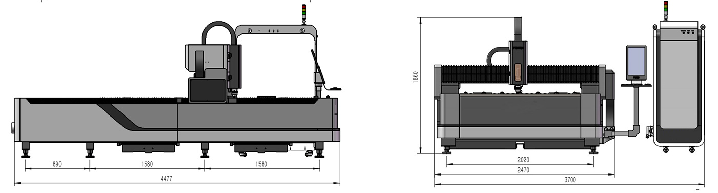 Flat Fiber Laser Cutting Machine